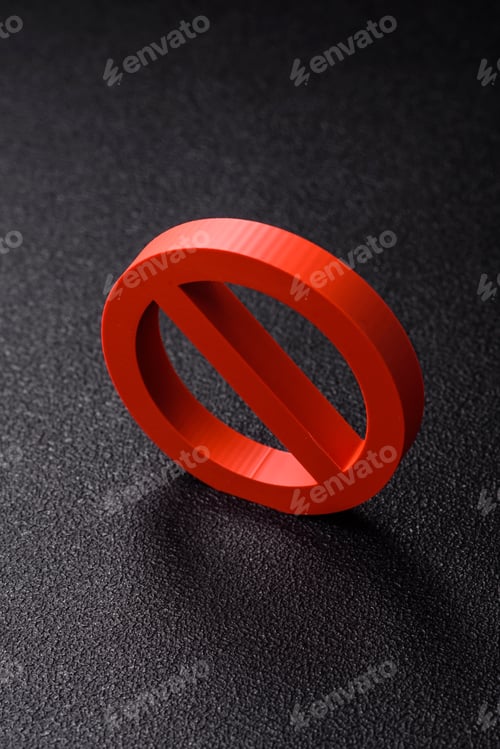 Preview: A prohibition or ban sign as a warning to stop, about rules, or about danger. A prohibition sign
