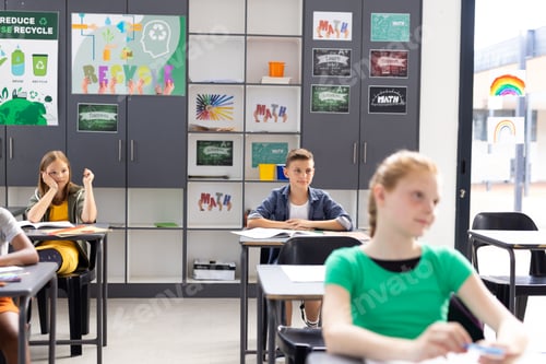 Preview: Students At Desks in a Classroom