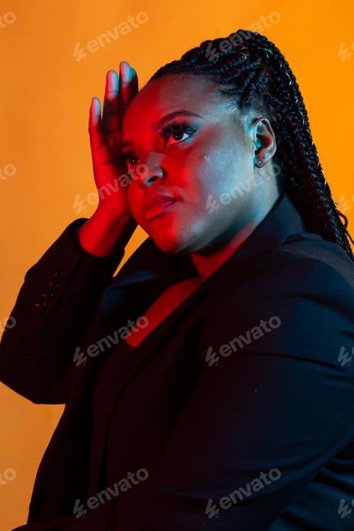 Preview: Portrait of beautiful confident African American woman, closeup