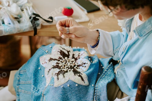 Preview: Creating Intricate Floral Embroidery on Denim Jacket