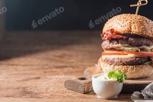 Preview: Delicious fresh homemade burger