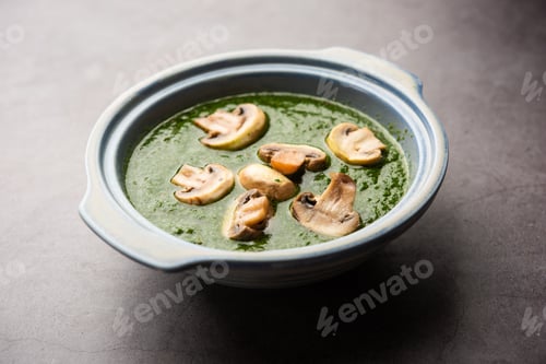 Preview: Palak Mushroom is an Indian curry dish