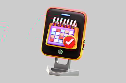 Visualização: Aplicativo de calendário com marca de seleção