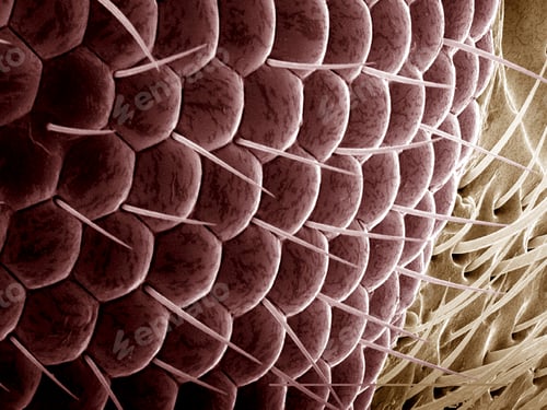 Preview: Compound eye of Anobiidae beetle SEM