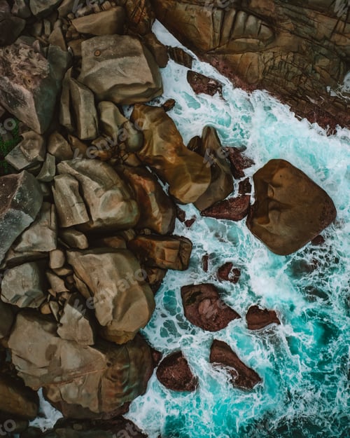 Preview: Granite stones on Seychelles island at the Indian Ocean. Natural background inspires summer vacation