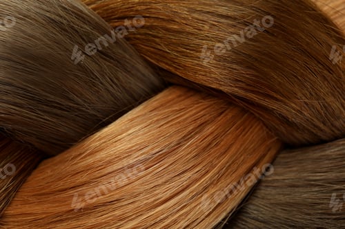Preview: Different color female hair on whole background, close up