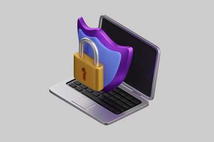 Aperçu: Ordinateur portable isométrique sécurisé