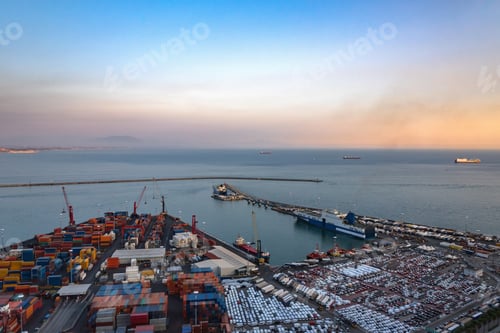 Preview: Aerial view of port in Salerno