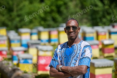 Preview: African American Teenager Exploring Small Beekeeping Businesses in Traditional Sudanese Attire
