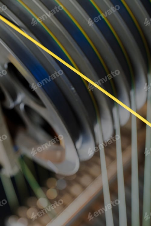 Preview: Cable production. Close up of a cable reel