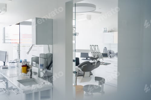 Preview: Dental chair and other accessories during Modern dental practice