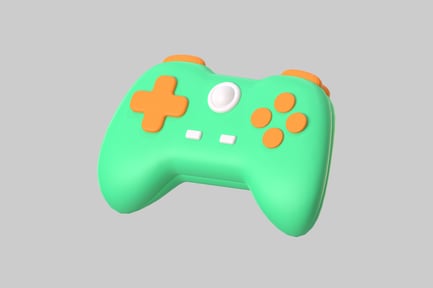 Preview: Stylized Game Controller, Green & Orange