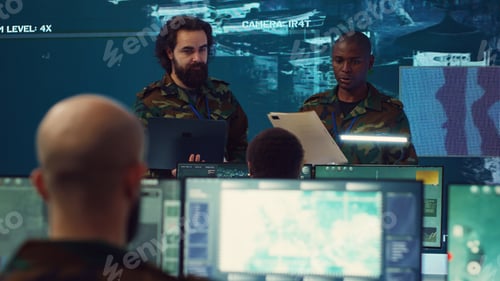 Preview: Crew captain and general briefing the troops in military headquarters