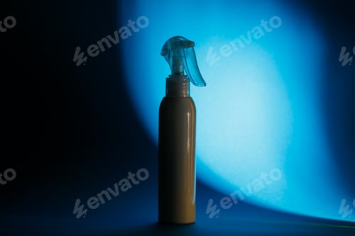 Preview: white bottle with cream, shampoo for hair, shower gel, colored background, beautiful studio light,