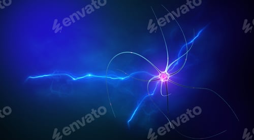 Preview: glowing nucleus in a nerve cell