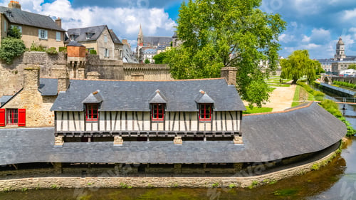 Preview: Vannes, medieval city in Brittany, old wash house i