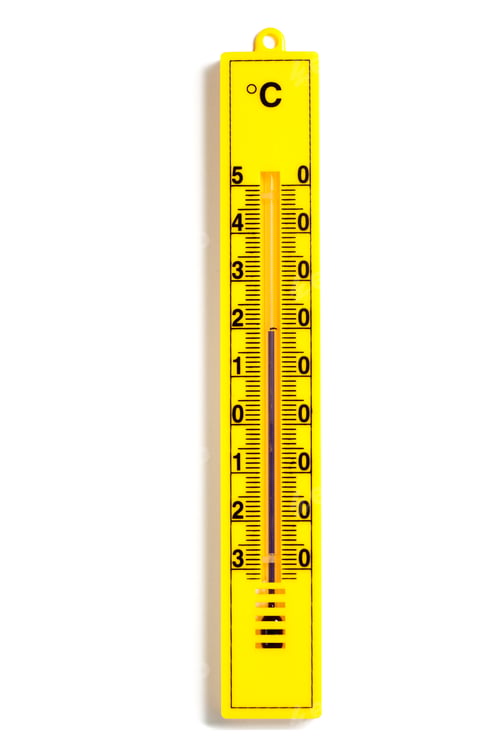 Preview: Yellow analog thermometer