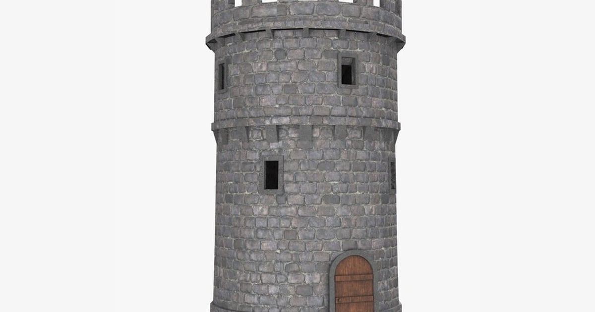 Stone Fortification Tower: Medieval Castle Keep 3D, Incl. architecture ...