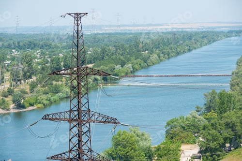 Preview: High-voltage pylon of power line on outdoor