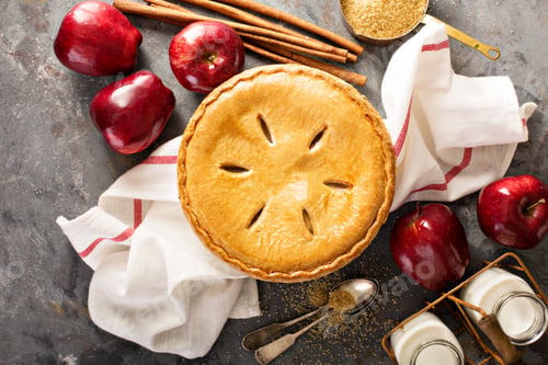 Preview: Apple pie in a wooden crate
