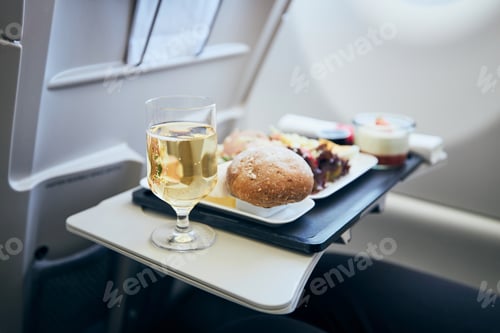 Preview: Airline meal served during flight