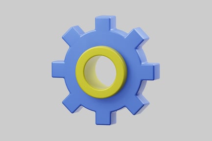Preview: Blue cog with yellow ring