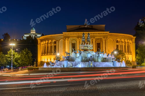 Preview: Colchis Fountain in Kutaisi, Georgia The David Aghmashenebeli Square,. Kutaisi, Imereti, Georgia.