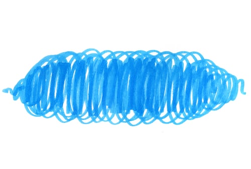 Preview: Abstract bright blue hand drawn texture on white
