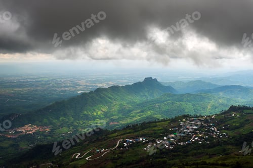 Preview: Beautiful summer landscape in the mountains with the sunset