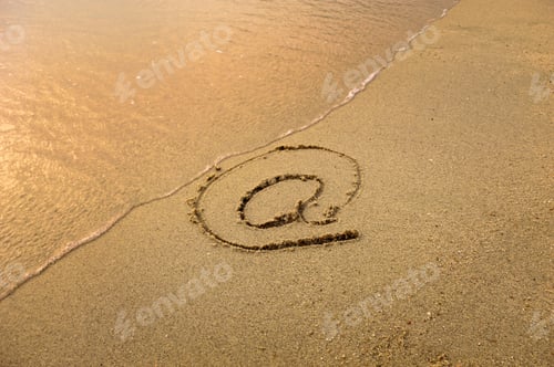 Preview: Email Symbol Draw On Beach