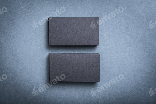 Preview: Stacks of black blank business cards