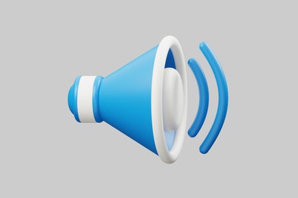 Preview: Cartoon blue megaphone announcement speaker