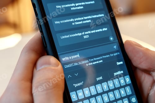 Preview: Smartphone with opened AI chat in it