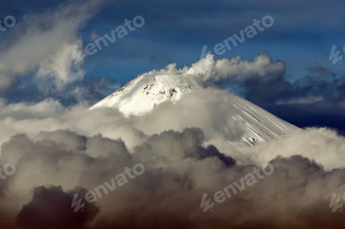 Preview: Cone of Active Avacha Volcano on Kamchatka Peninsula, Fumaroles Activity of Volcano