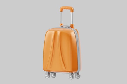 Preview: Orange carry-on suitcase rolling wheels