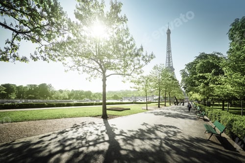 Preview: Sunny Morning And Eiffel Tower, Paris, France
