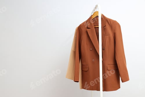 Preview: Wardrobe rack with different clothes, concept of different clothes