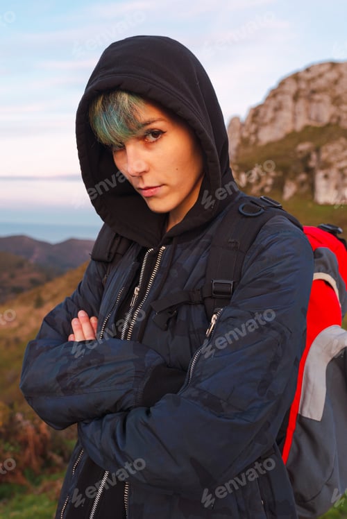 Preview: young hiker in the mountain