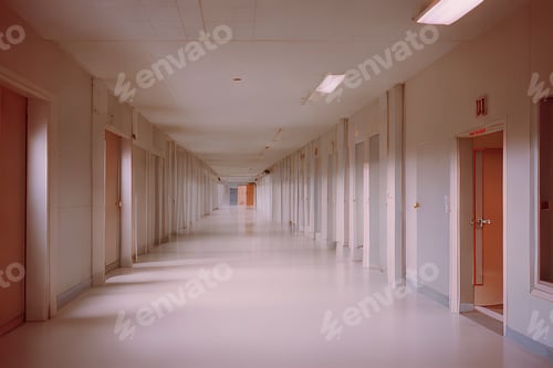 Preview: Beautiful shot of an empty hallway of school