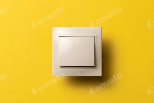 Preview: a white on and off electric light switch at home
