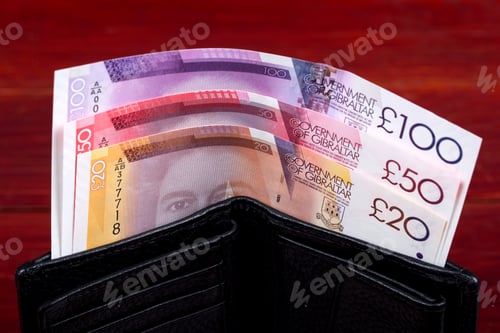 Preview: Gibraltar money in the black wallet