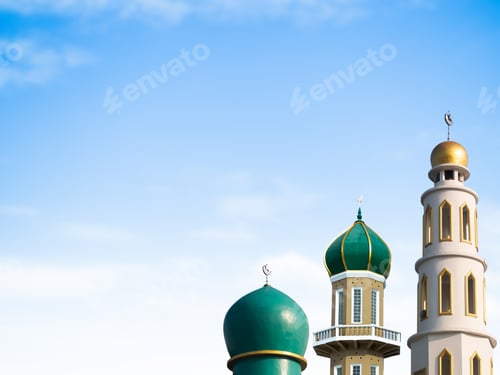 Preview: Mosque Dome Sheikh Ramadan Grand Uae on Blue Sky Background