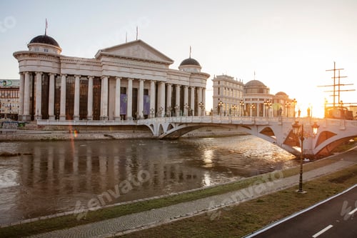 Preview: North Macedonia located by the Vardar River. Skopje
