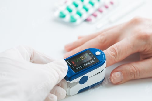 Preview: Pulse Oximeter finger digital device to measure oxygen saturation in blood.