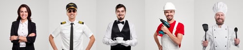 Preview: Cheerful men and women during work