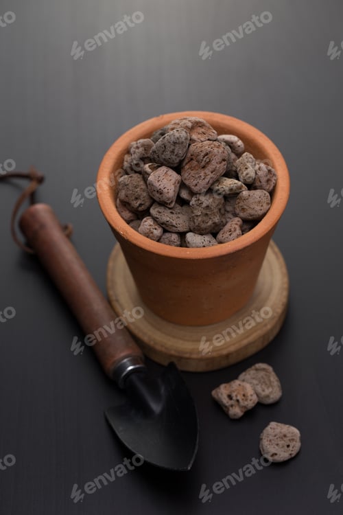 Preview: Pumice in a clay pot.