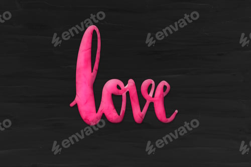 Preview: Love word in plasticine clay style