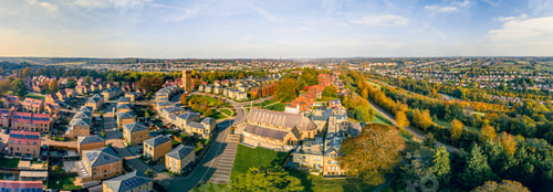 Preview: Aerial drone view of the Cane Hill area in Coulsdon, UK