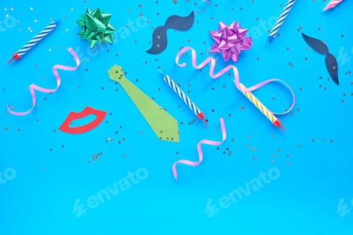 Preview: yellow background, the concept of party time, an invitation to a birthday or other celebration.