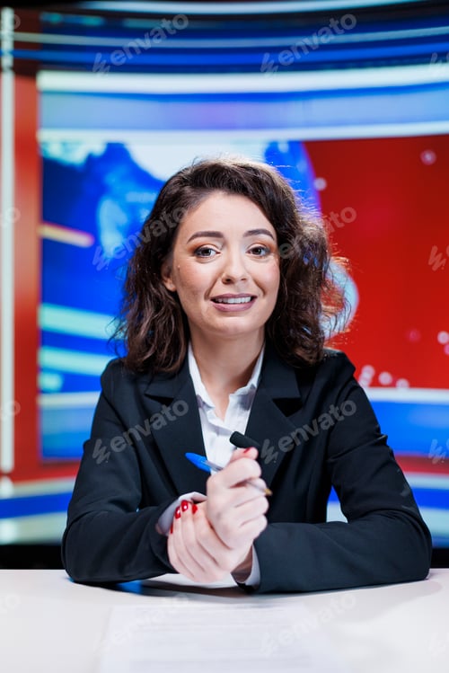 Preview: News anchor presenting daily events